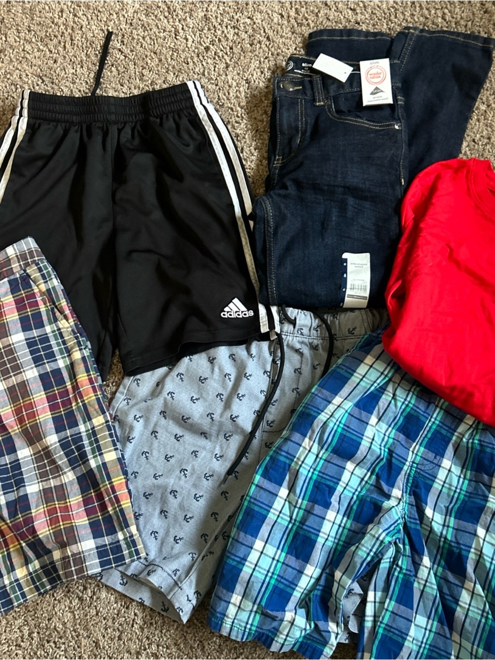 Boys Small Mixed 6pc Clothing Shorts Pant Shirt Sz 10/12 Polo Gymboree Adidas